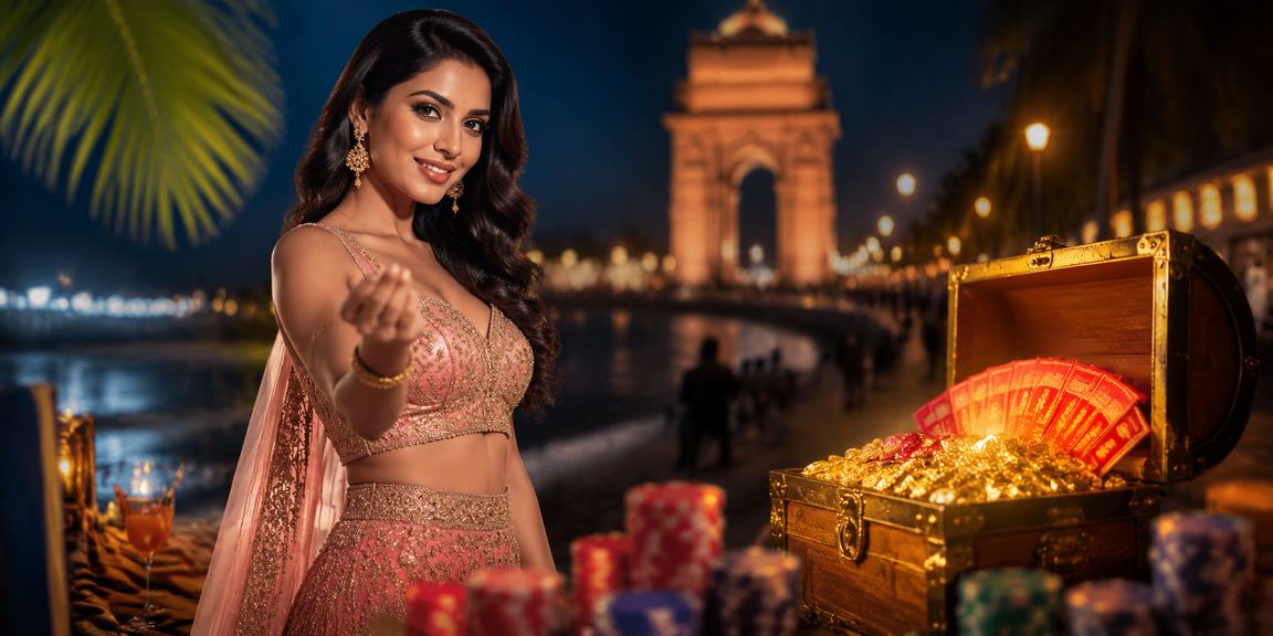 India Gate with festive red envelope for bonuses